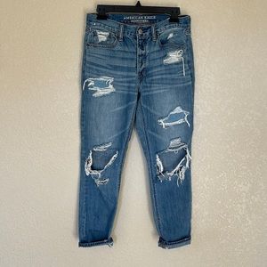 American Eagle Super Distressed Vintage Hi-Rise Jeans